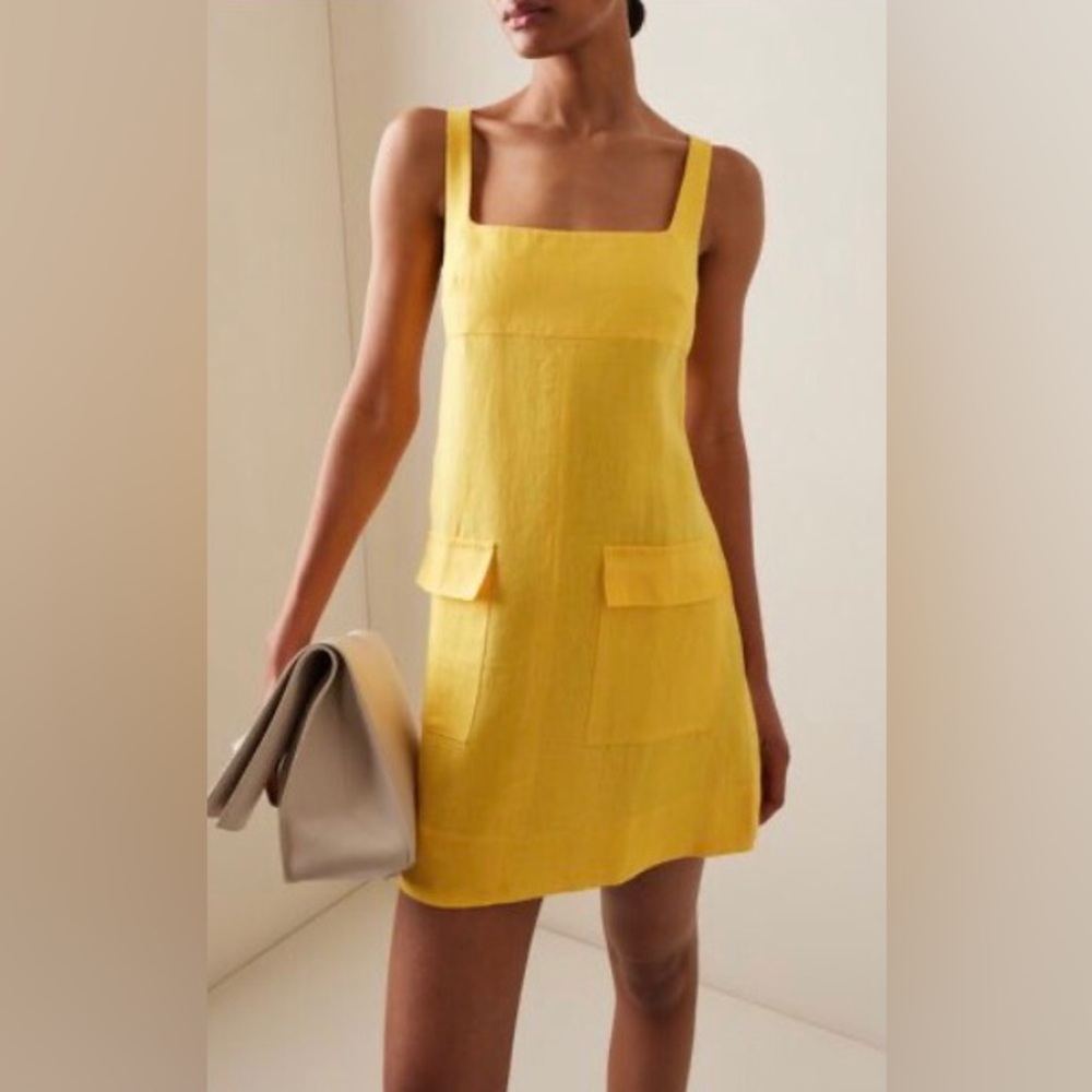 BONDI BORN Organic linen mini dress